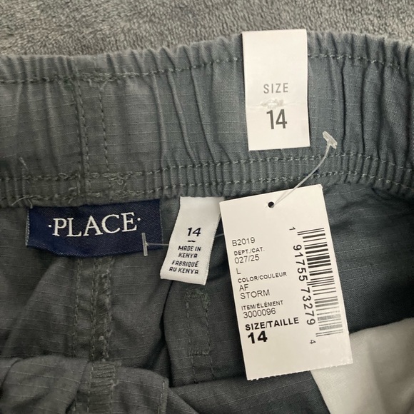 The Children's Place Gray boys Shorts Adjustable Size 14 and Adidas tshirt Sz 14 - Picture 9 of 11